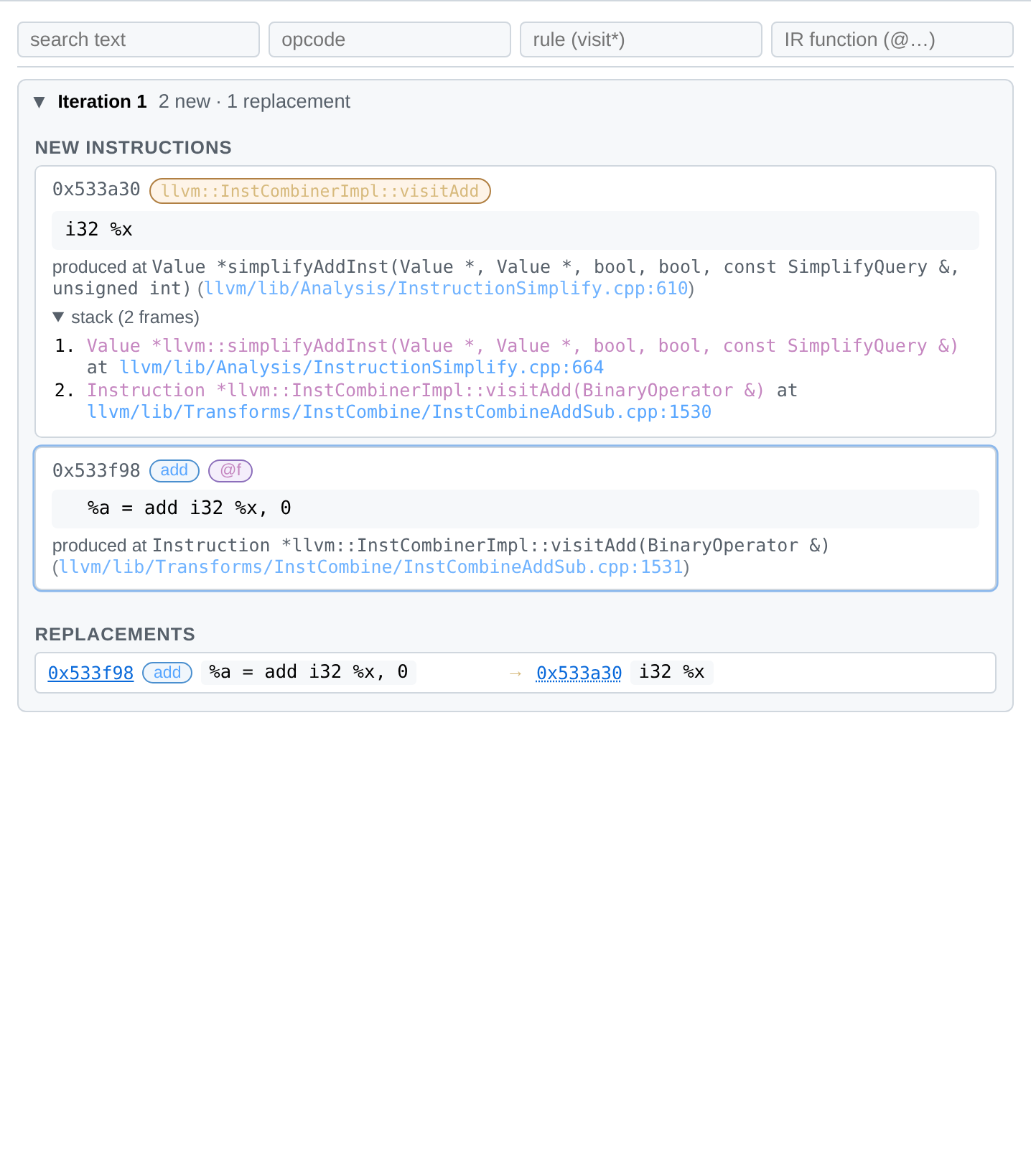 Pointer cross-link flashes the target card